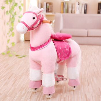 中号新款粉色诸葛马(承重90kg成人可骑)