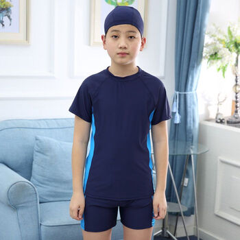 青少年泳裤12-15岁男生泳裤中学生儿童泳衣男孩分体中大童青少年加大