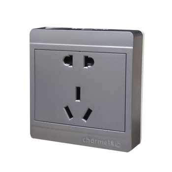 灰色插座明装开关型五孔面板家用墙壁外置插板多孔明线盒定制灰色明装