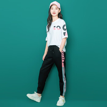 yinwu13初中生时尚女孩套装夏天15高中学生女生12大童夏季运动夏装14