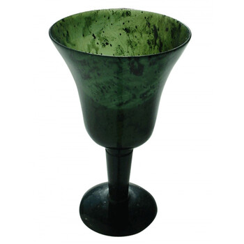 药王石酒泉夜光杯酒泉夜光杯敦煌特产天然墨玉磁性高脚杯酒杯家用杯