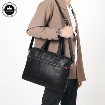 georgkevin乔治凯男包手提包男士商务公文包牛皮休闲牛皮包简约提包男
