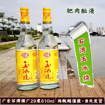 玉冰烧 29度610ml×两瓶装豉香广东石湾酒厂肥肉酝浸米酒 肉酝浸米酒