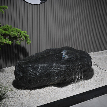 喷泉石雕流水涌泉庭院欧式鱼池大型水景景观户外石头石雕日式石钵流水