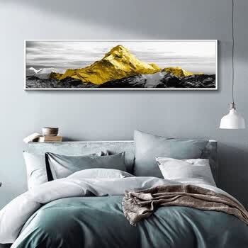 皓涛金山客厅卧室床头装饰画办公室山水画风水靠山挂画新中式壁画2667