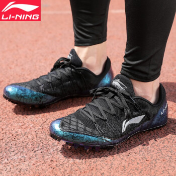 李宁（LI-NING） 钉鞋中高考男女短跑田径鞋电镀比赛学生考试跳远训练跑步运动鞋 LJJQ188-1黑色（7钉） 42码