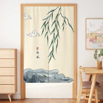 韵玉轩卧室门帘隔断帘免打孔客厅卫生间挂帘半截门帘遮挡帘过道装饰