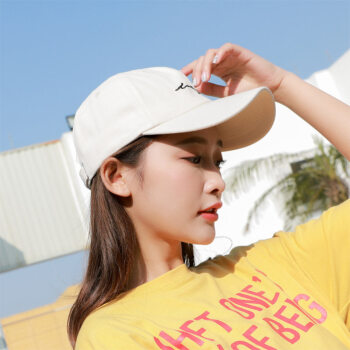 恋依小铺韩女生帽子春夏刺绣遮阳帽鸭舌帽嘻哈棒球帽白色百搭q1米色