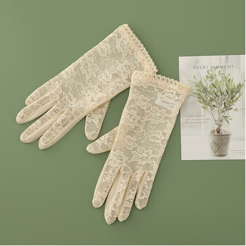 roronoa真丝防晒手套女士针织五指遮阳性感蕾丝桑蚕丝护肤夏季薄款