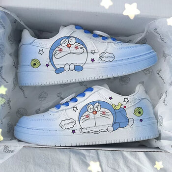 回力男鞋夏季ow联名樱花哆啦a梦板鞋空军一号动漫限量款休闲鞋女 叮当