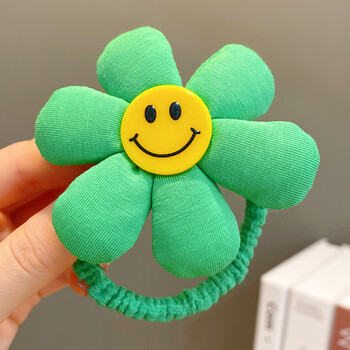 儿童头花太阳花可爱花朵皮筋女童宝宝不伤发头绳发圈发饰头饰发绳绿色