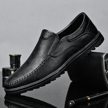 百丽牧貂男鞋2023新款潮流春秋驾车男士休闲皮鞋男款软底中年父鞋子
