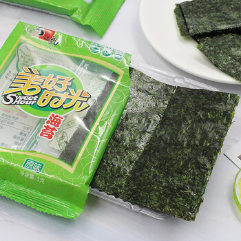 美好时光海苔原味3g/袋 儿童营养海带小零食大片装即食海味 1袋