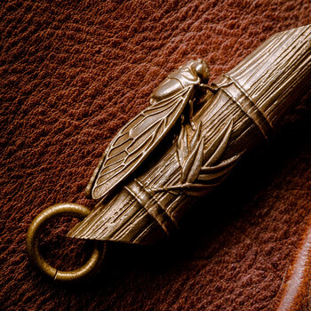 吾虫铜金蝉竹哨口哨挂件汽车钥匙扣吊坠包包配件个性昆虫礼品单个挂件