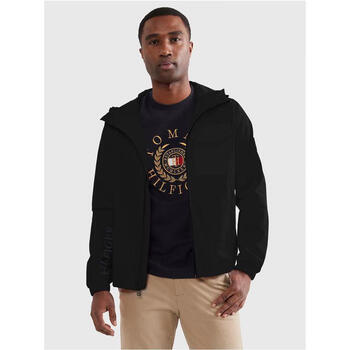 tommy hilfiger 汤米男士运动夹克 户外连帽风衣 黑色 dark sable xl