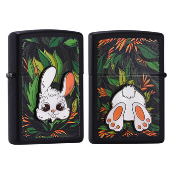 zippo打火机正版彩印林中迷兔贴章zppo新款可爱徽章机正品打火机 林中