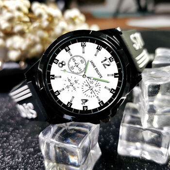 朴里jd潮牌手表男学生韩版简约时尚男士夜光腕表情侣手表生日礼物白盘