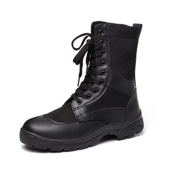 夏季男女工装靴帆布作战靴作训靴网眼超轻靴透气保安鞋厚底帆布款36