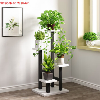 花盆架子花架子客厅落地置物架阳台现代简约花盆架多层架铁艺多肉花架绿萝5盘 黑架 白盘 高80cm 图片价格品牌报价 京东