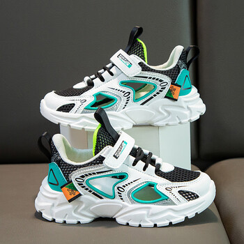 七波辉男童鞋网面透气2024夏季新款软底儿童大网眼运动鞋轻便跑步鞋