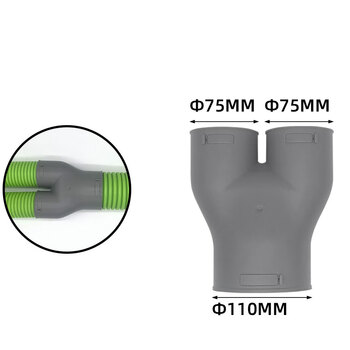 恋品惠中央新风PE管三通160变110变75一分二变径三通U型三通直接 Y型三通110-75*2【图片 价格 品牌 报价】-京东