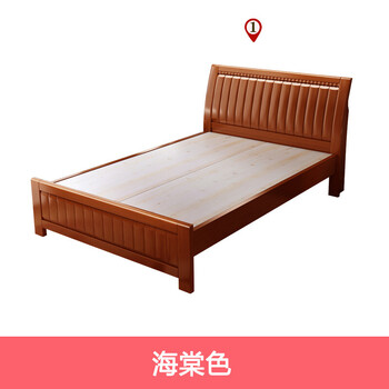 5米家用床1米木板床90c 海棠色[满铺床板] 900mm*2000mm__框架结构