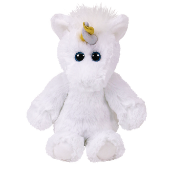 大眼睛长毛婴儿安抚入眠毛绒玩具专柜白色独角兽阿格纳斯小号约15cm