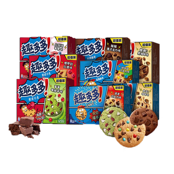 趣多多亿滋浓浓巧克力味曲奇莓果软曲奇饼干240g网红休闲零食 软式