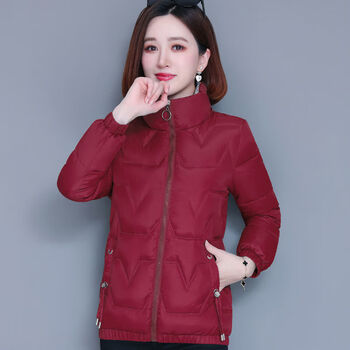 京蝌蝌棉衣女冬装棉衣女短款显瘦立领棉服韩版洋气保暖小棉袄外套酒