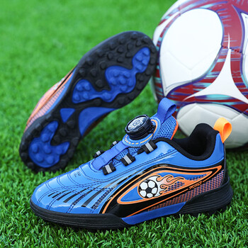 佰特步落男童球鞋秋季儿童旋转扣跑步运动鞋男孩中大童比赛碎钉足球鞋