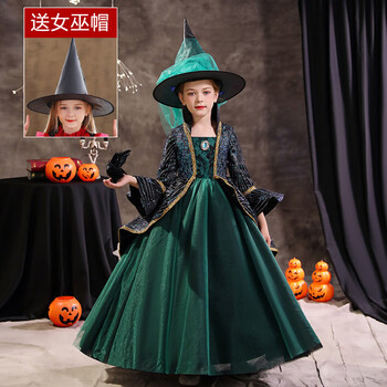 万圣节儿童服装女童表演服幼儿园公主裙女巫cosplay角色装扮服饰 s5