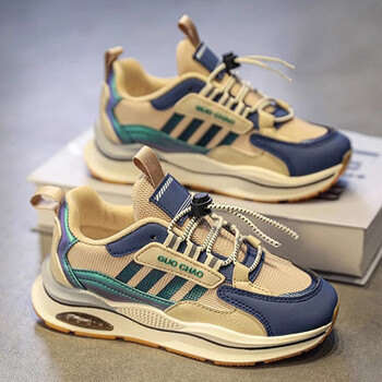 特步男童运动鞋2024夏季新款儿童网面透气跑步阿甘鞋男孩中大米兰主图