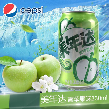 美年达苹果味330ml*6罐