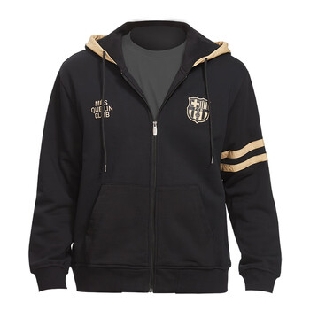 巴塞罗那俱乐部官方商品丨巴萨新款客场黑金球衣外套球迷卫衣黑色m