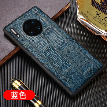 30pro保护套5g男款潮牌创意20x外壳高档华为mate30蓝色头层牛皮全屏膜