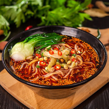 雅叔 重庆酸辣粉手工红薯酸辣粉含调料291g大份装方便速食米粉红薯粗