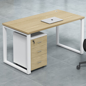 龙案办公桌椅组合钢木职员桌4人位办公室电脑桌子钢架实木带抽屉简约