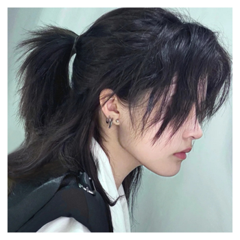 天使丝丝 武士头假发男生帅气动漫cos蓬松狼尾鲻鱼头网红短发全头套式