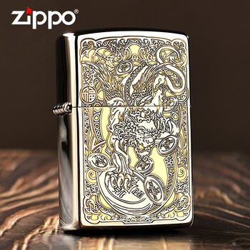 zippoedge之宝煤油防风打火机磨砂雕刻貔貅国潮瑞兽男士礼品送男友