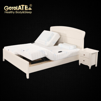 歌蕾丝（Gotolatex） 现代简约时尚实木电动床乳胶电动升降床智能床按摩床私人定制W33 七区乳胶垫15cm厚B款音乐按摩 180x200cm