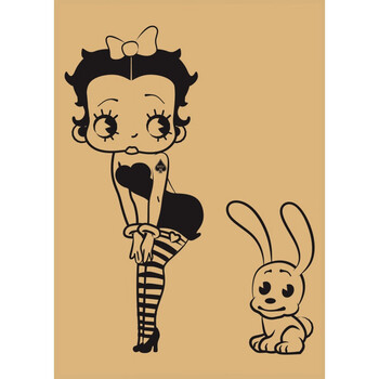 无印京选良品漫画海报bettyboop贝蒂娃娃插画酒吧咖啡厅复古牛皮纸