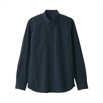 无印良品muji男式水洗平纹衬衫aca03c2s藏青色s