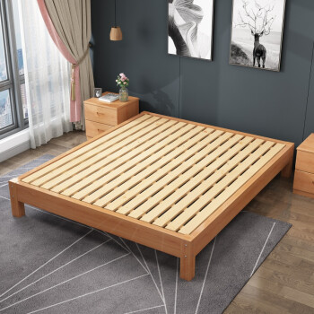 榉木实木床 硬板床 大床双人床1