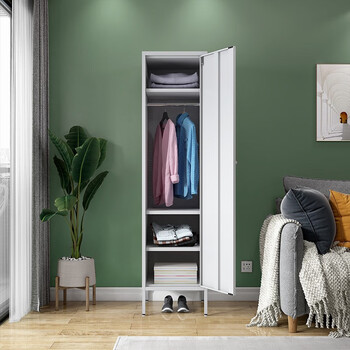 玖零嘉业铁皮衣柜铁艺北欧出租房用家用两门卧室小衣柜单门柜双开门挂