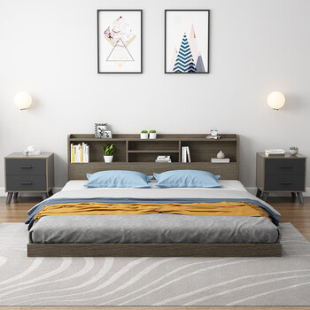 雅德居 现代简约榻榻米床日式ins床头储物主卧单双人主卧床公寓阁楼矮