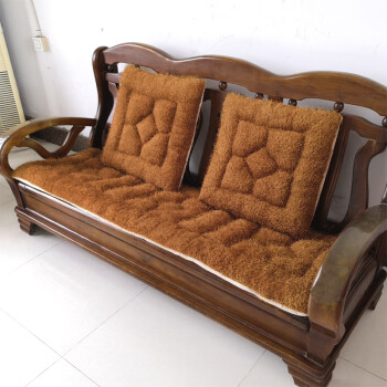 欧芬莱红实木沙发垫坐垫老式木质人位座垫木头毛绒加厚垫子可拆洗防滑