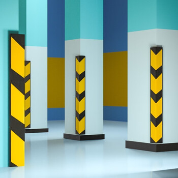 皇驰橡胶直护角条80cm警示防撞条软反光圆护角柱地下车库停车场护墙