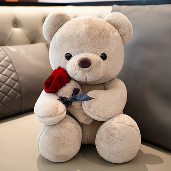可爱玫瑰花小熊公仔小号泰迪熊玩偶布娃娃毛绒玩具女生情人节礼物