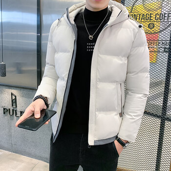 棉服男冬季长版加厚2022士棉外套青年时尚休闲装棉衣卡其m