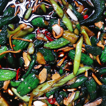 农家自制手工腌黄瓜咸菜下饭菜开胃菜酱黄瓜酱菜腌菜香辣脆爽可口手工